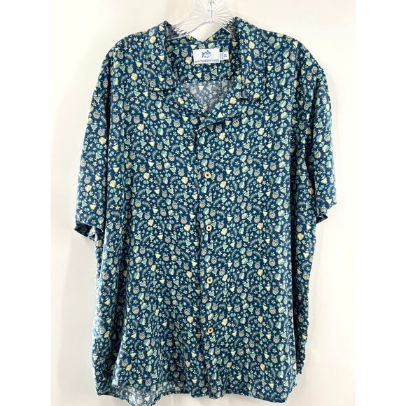Southern Tide Men's Bad & Boozy Hawaiian Short Sleeve Button Down Shirt Size XL - Picture 1 of 8